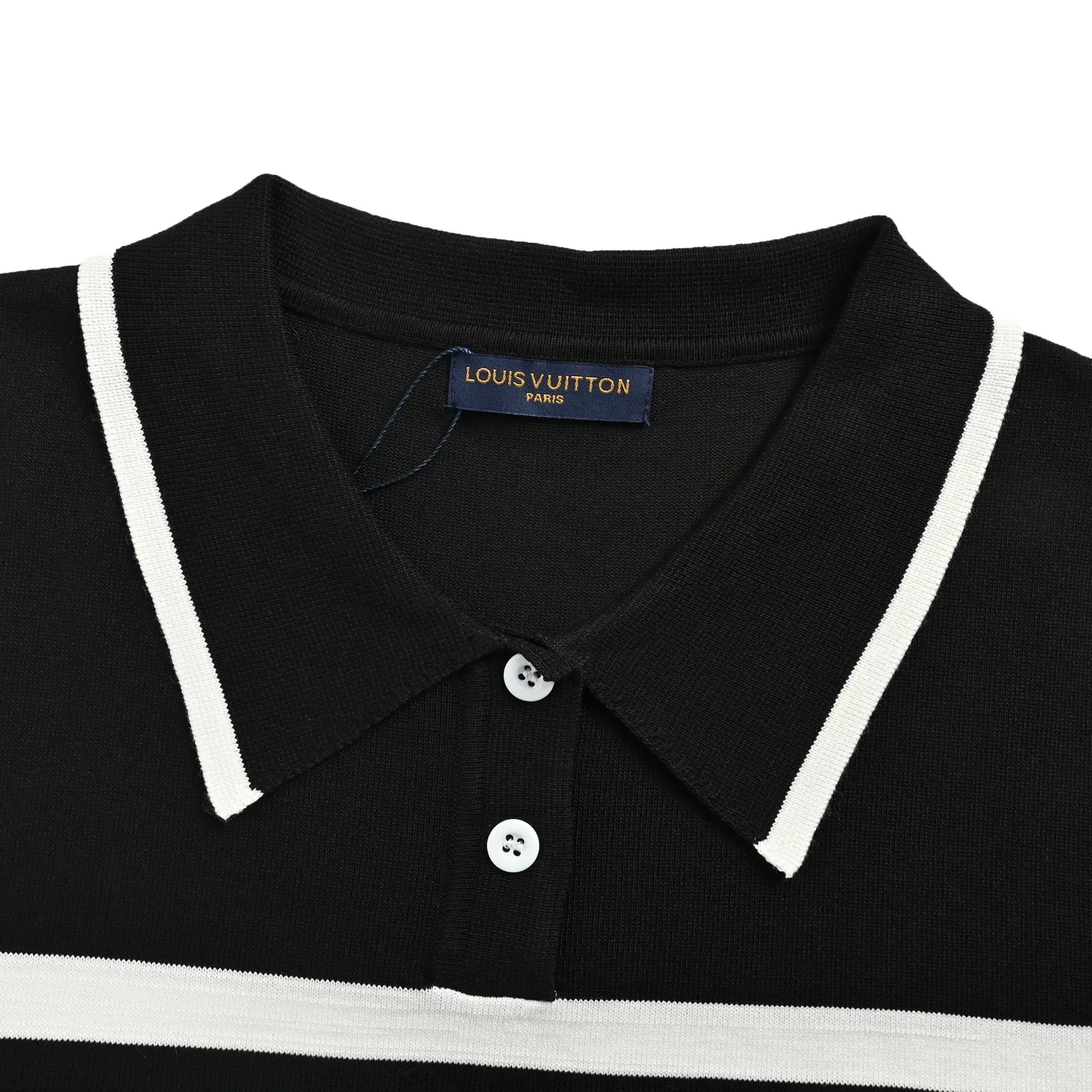 Louis Vuitton/Louis Vuitton striped signature letter jacquard knitted Polo short sleeves